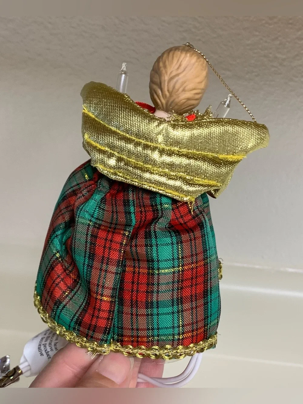 3 Trim A Home Angel Mini Tree Topper Pigtail Light Up Ornaments Kmart 5” Vtg